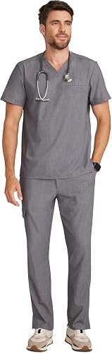 Top de cuello en V gris jaspeado