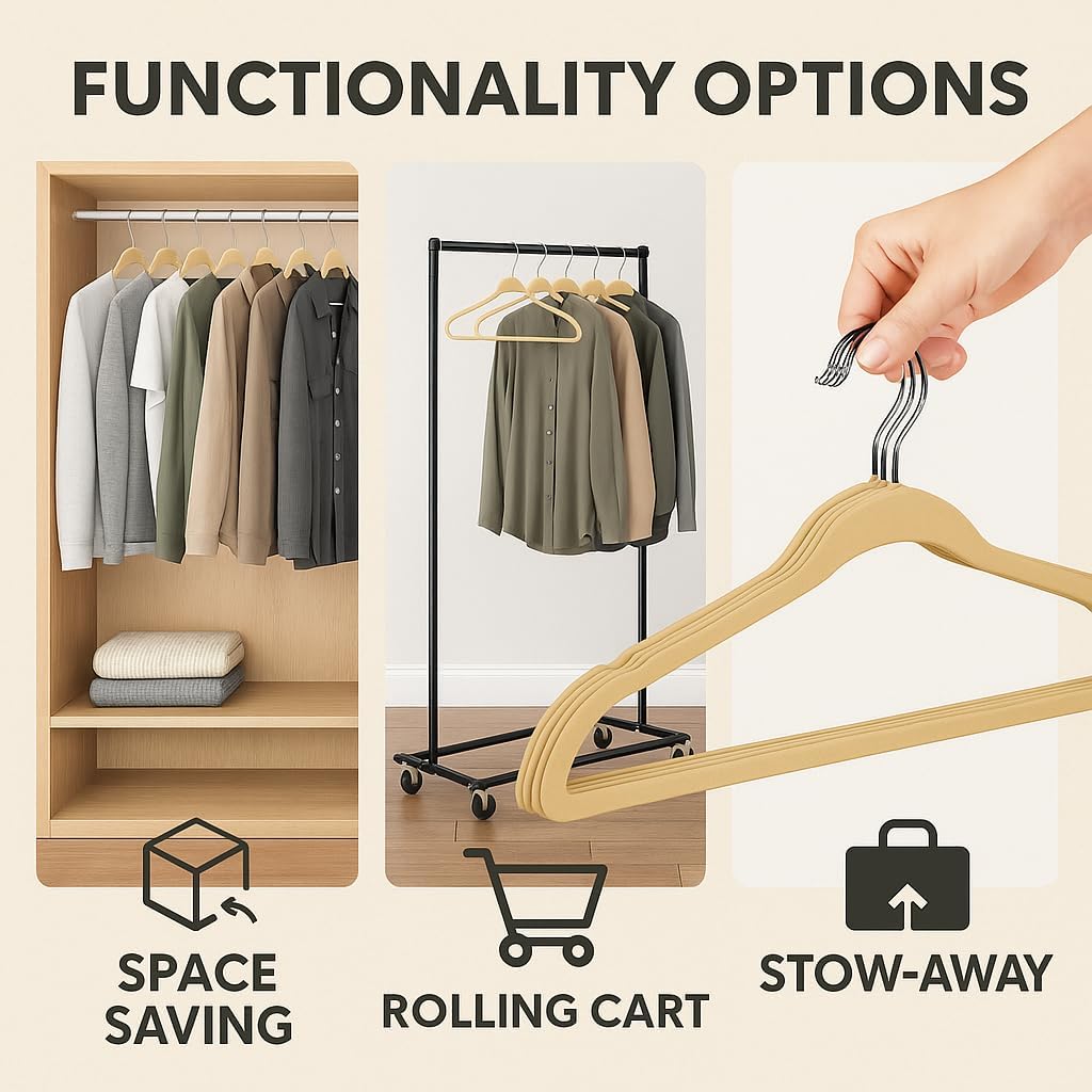 Eco Space Saver Hangers - 50 Pcs