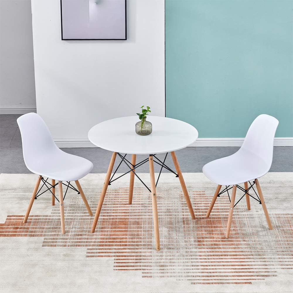 Modern Minimalist Small Round Table Casual Business White