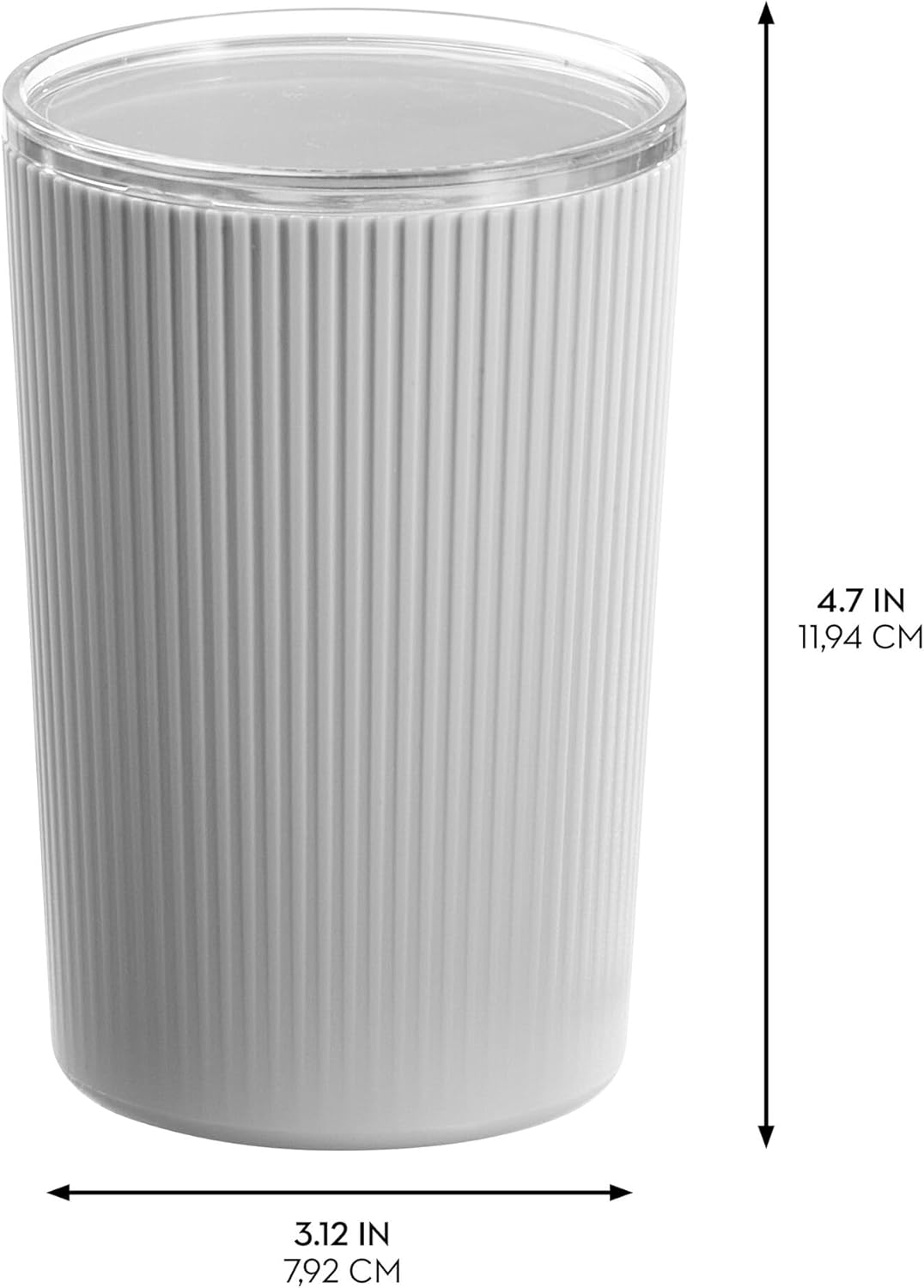 Fluted Canister Gray/Clear