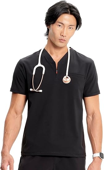 Top de hombre con media cremallera - Negro
