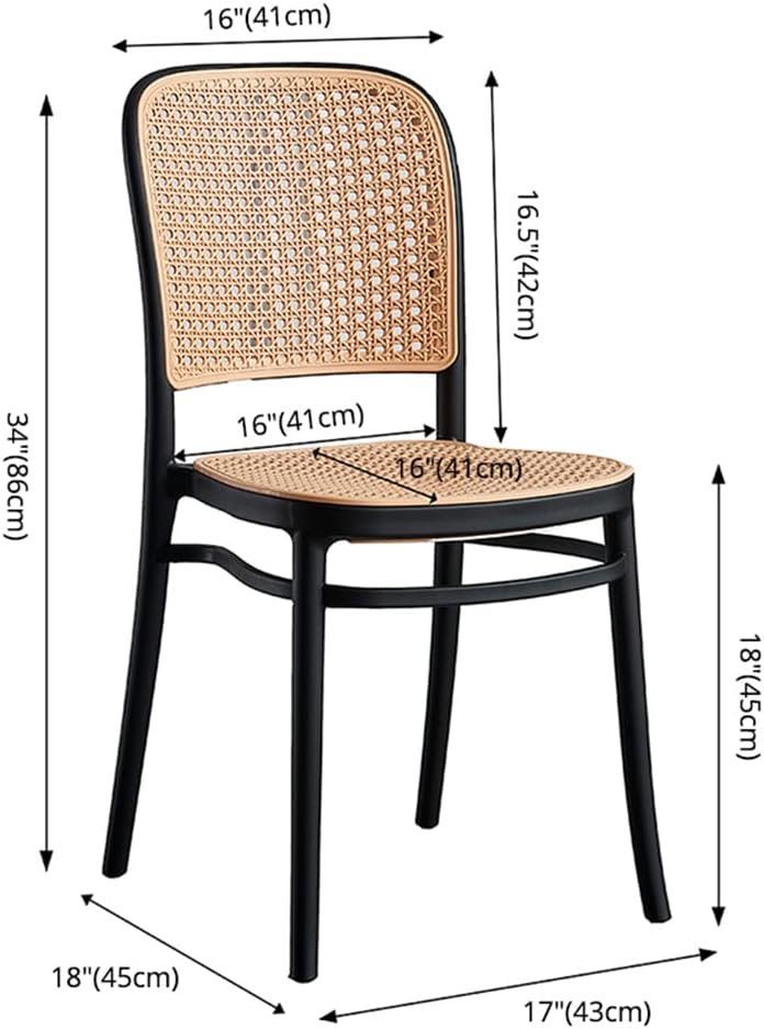 Commercial Rattan -Style Stackable Plastic Dining Chair Black