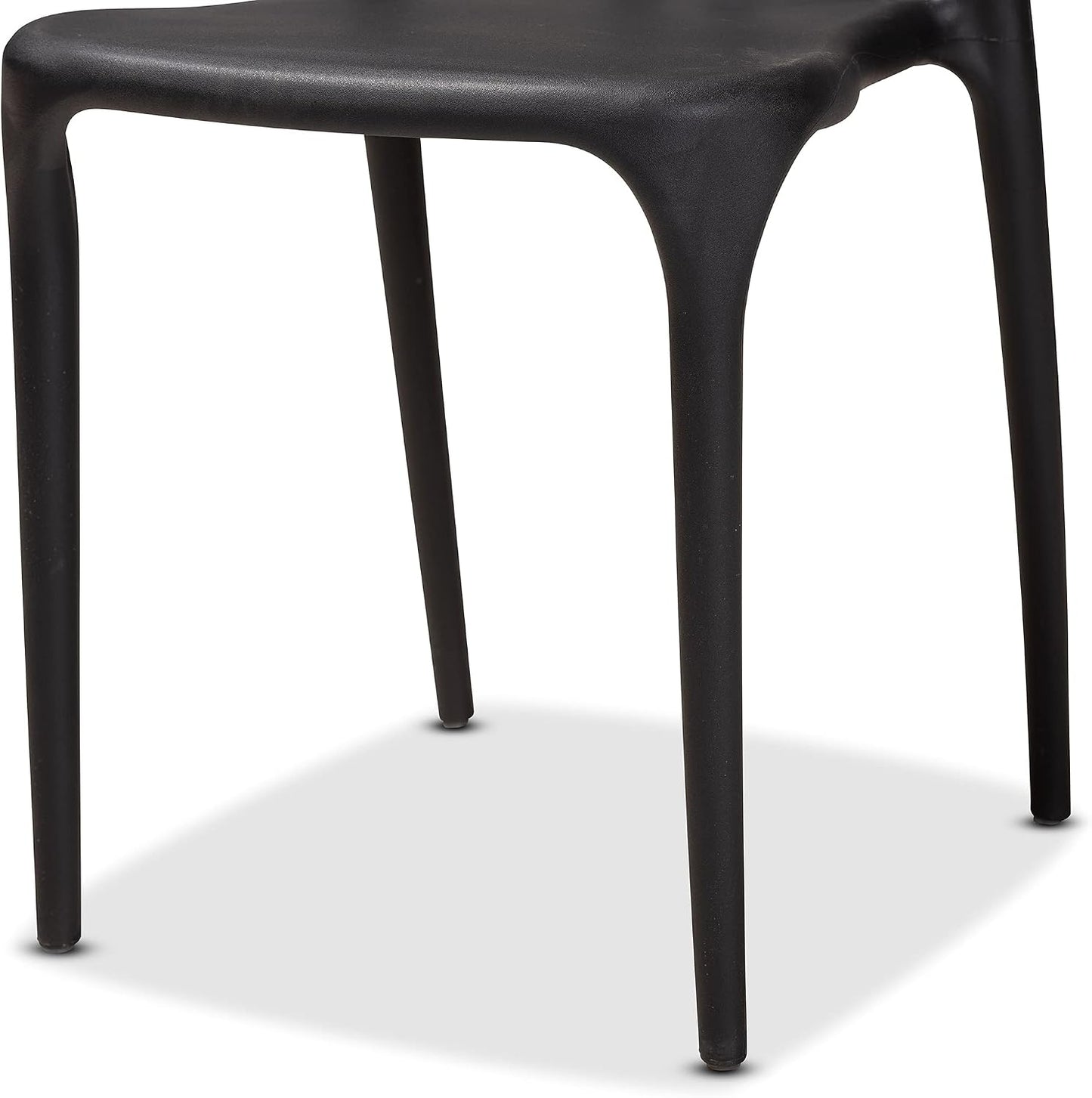 Nordic Style PP Plastic Dining Chair with Backrest Black