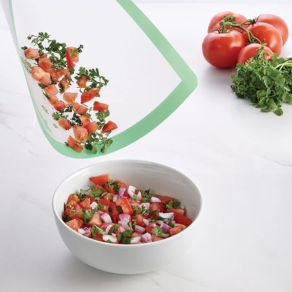 Tablas de Cortar Flexibles Transparentes con Iconos de Alimentos Juego de 4