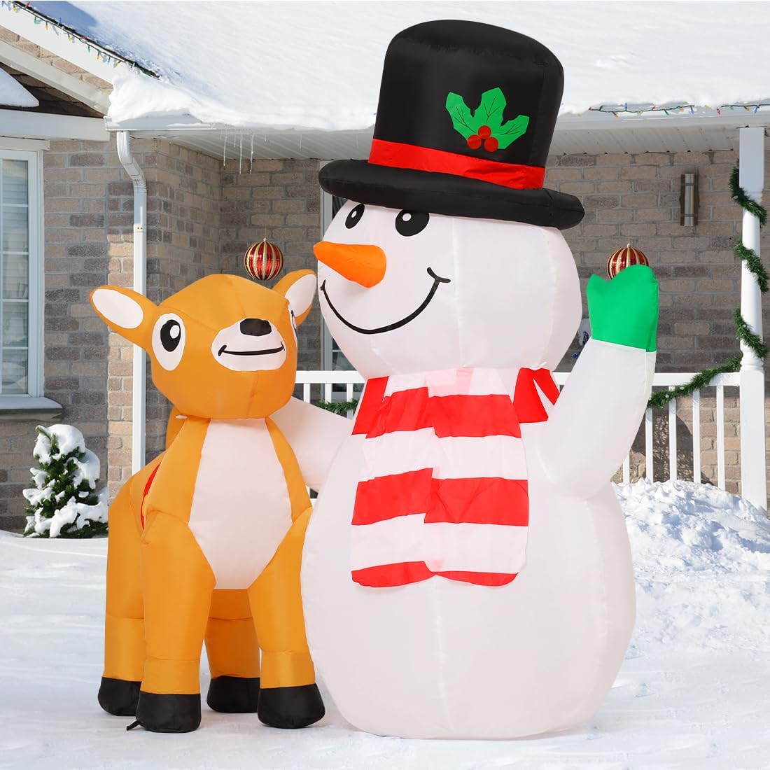 5.2FT Tall Inflatable Snowman with LED Lights