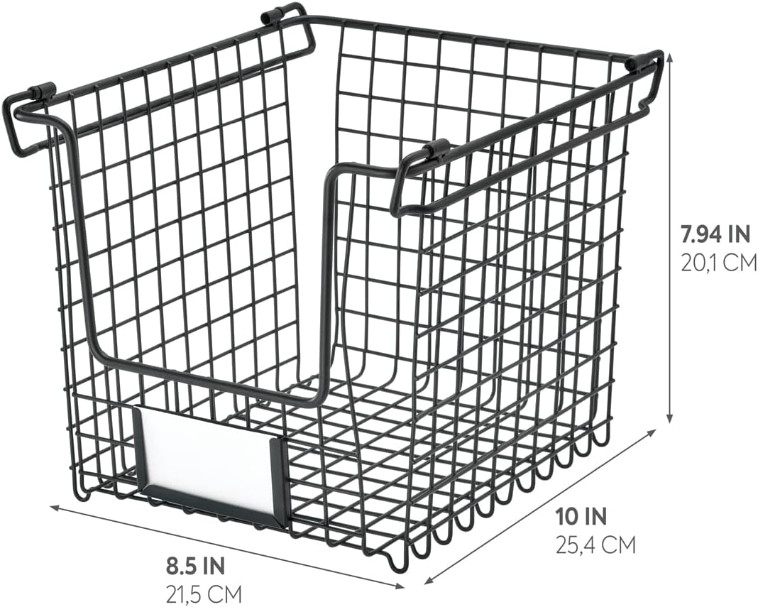Classico Stackable Basket 8" x 10" x 7.75" Matte Black
