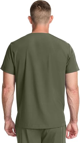 Top cuello V verde olivo