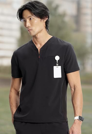 Top de hombre con media cremallera - Negro