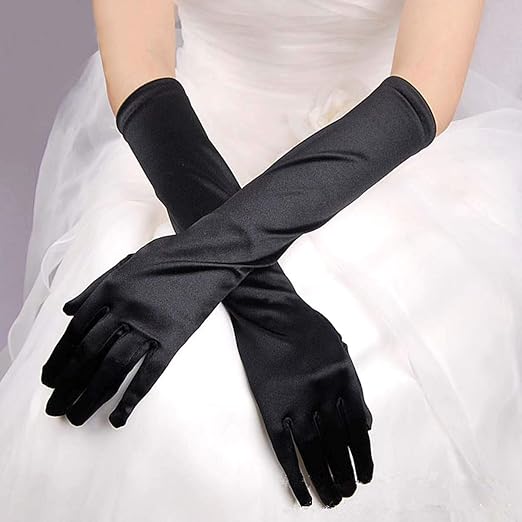 Satin Gloves Balck