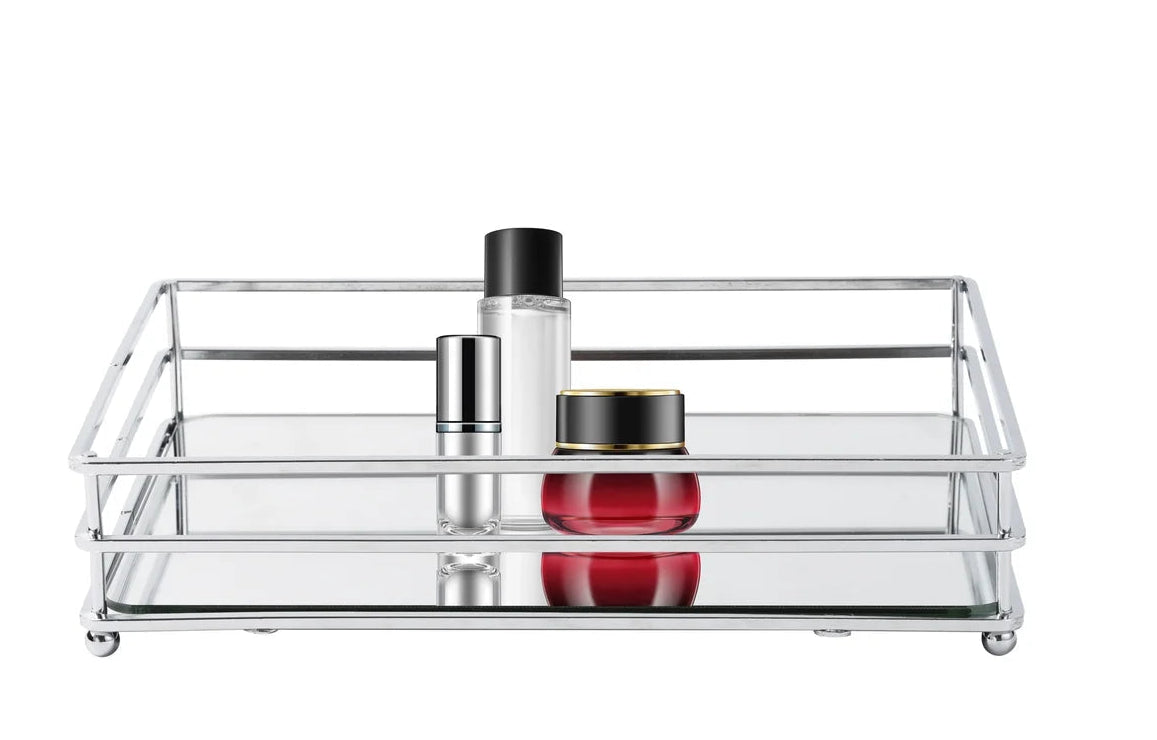 Chrome - Vanity Tray with Mirror Base