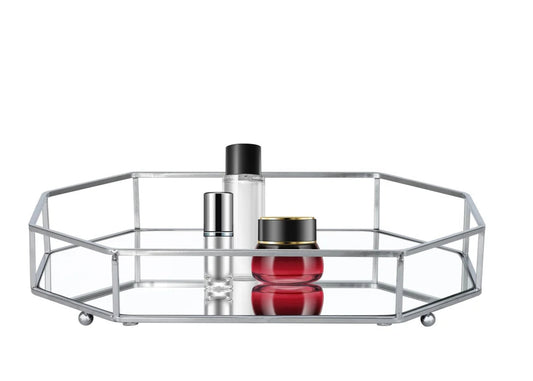 Chrome - Vanity Tray with Mirror Base