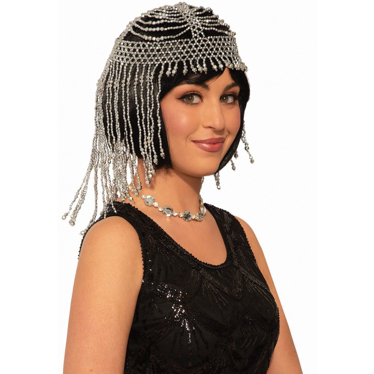 Roaring 20's Silver Beaded Headpiece