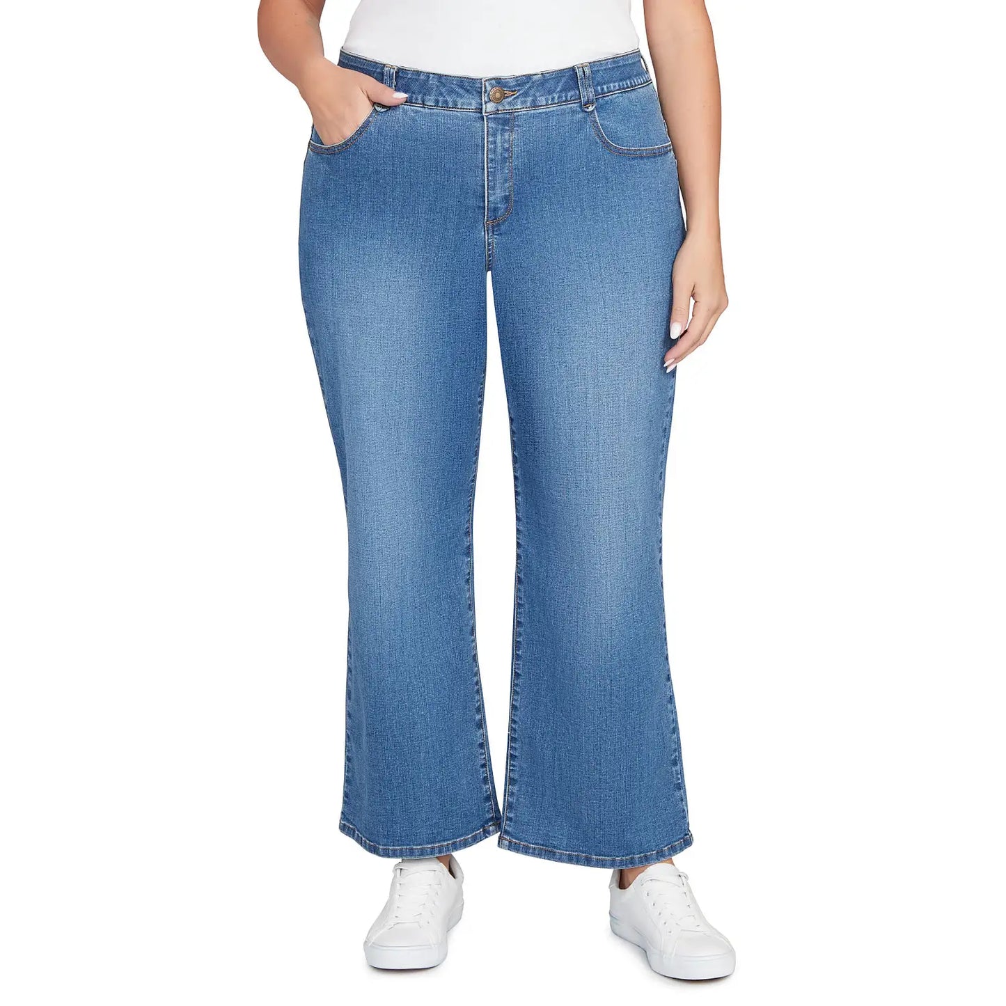Plus Stovepipe Wide Leg Jeans Light indigo - Ruby Rd