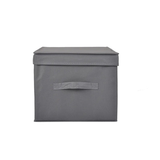16" x 12" x 10" Medium Non Woven Storage Box with Lid Grey