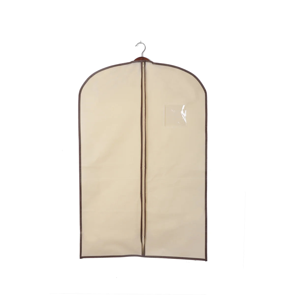 23.65" x 36.25" Non Woven Suit Bag with Zipper Beige