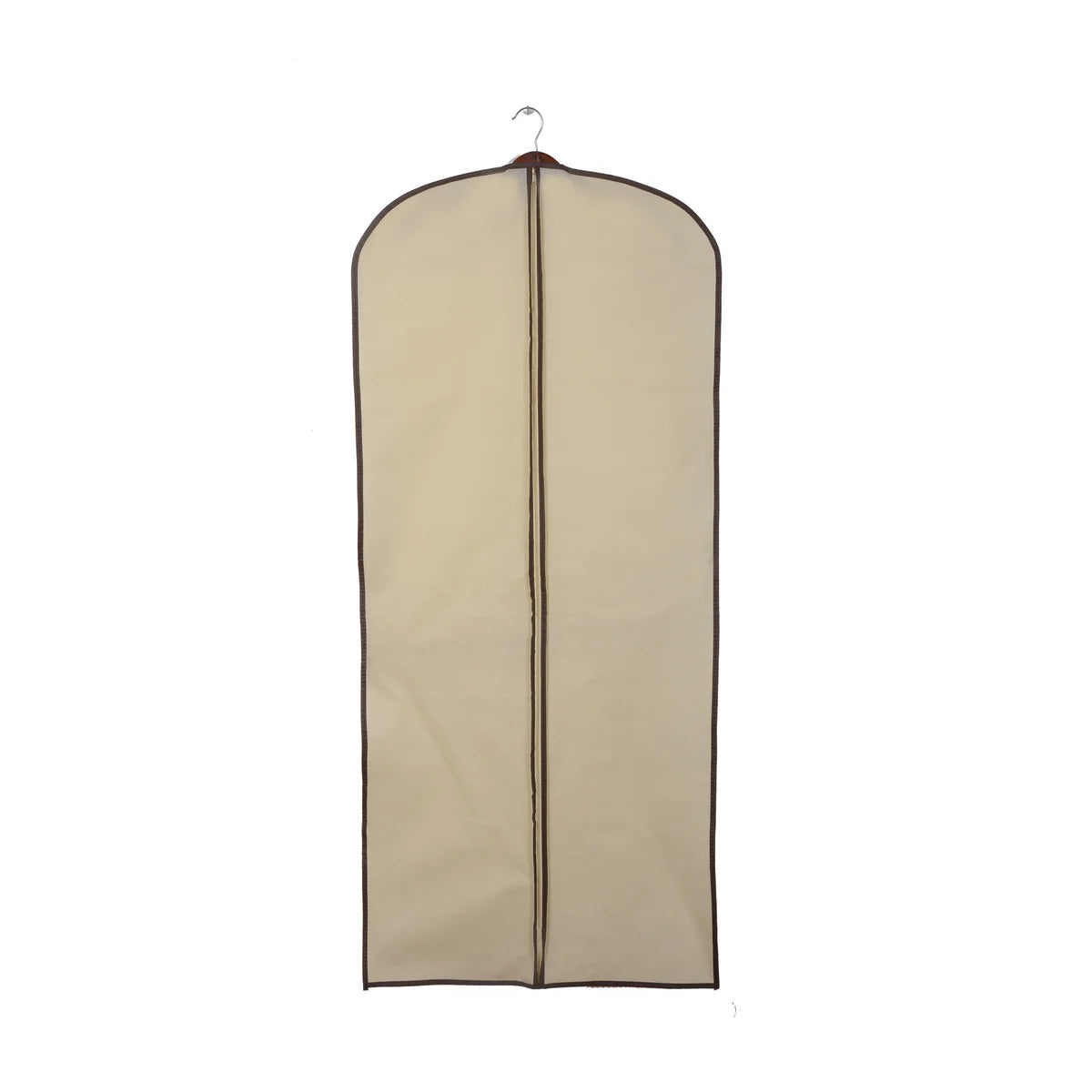 23.65" x 53.25" Bolsa para Vestidos no Tejida con Cremallera Beige
