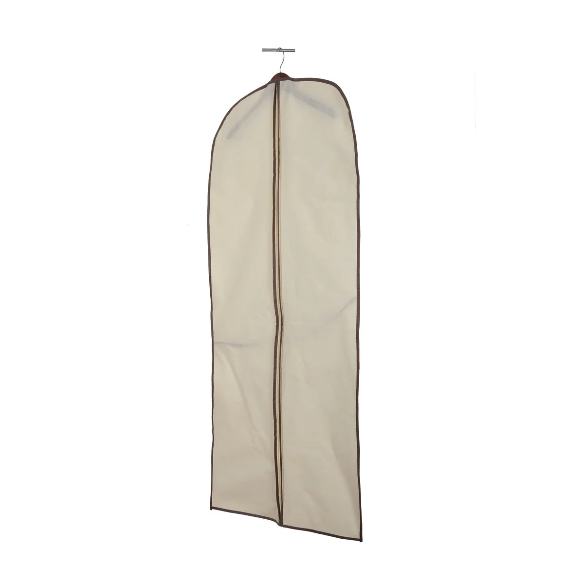 23.65" x 53.25" Bolsa para Vestidos no Tejida con Cremallera Beige