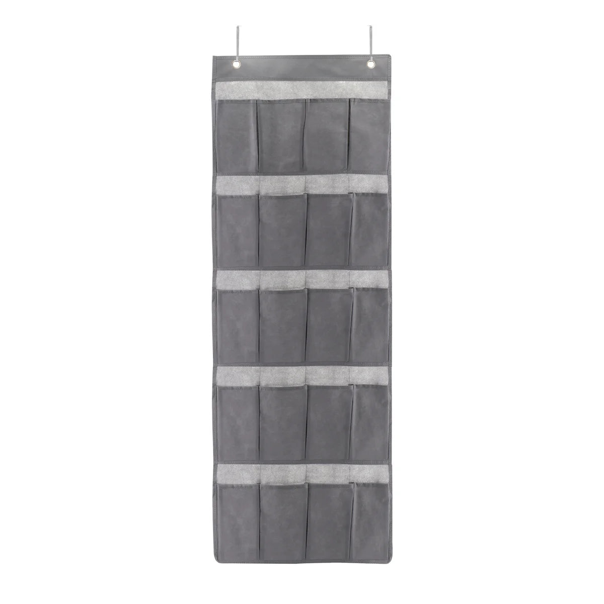 17.5" x 53.25" Non woven 20 Pocket Hanging Shoe Bag Black