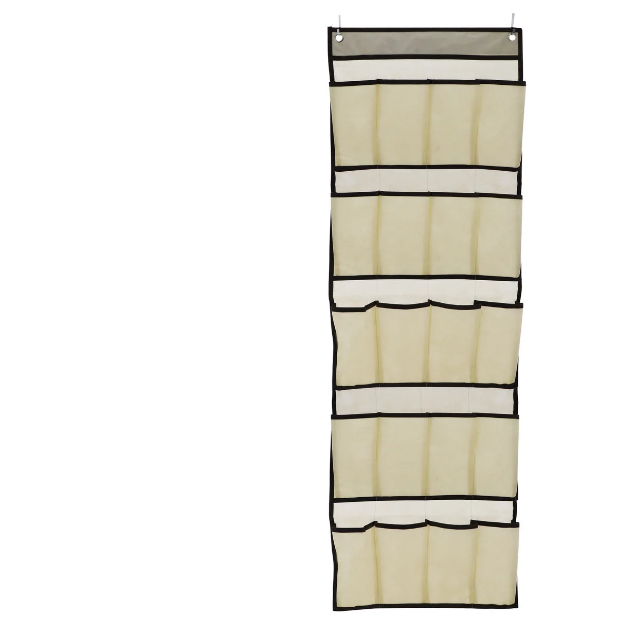 17.5" x 53.25" Non woven 20 Pocket Hanging Shoe Bag Beige