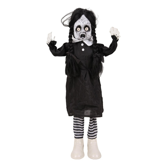 3 Ft. Standing Animated Black & White Leather Shoes Girl