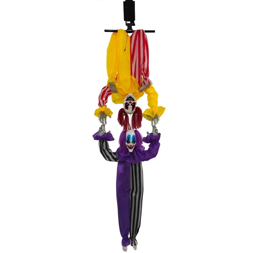 51in Animated Swinging Acrobatic Clowns