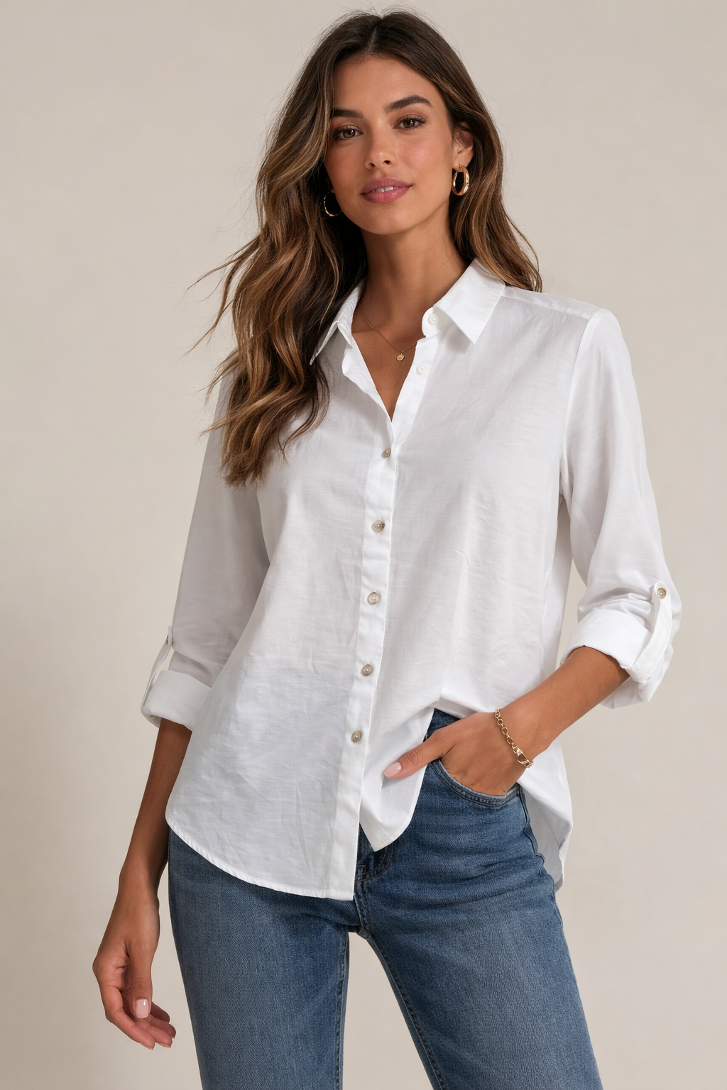 Ladies Shirt , Poly Airflow White