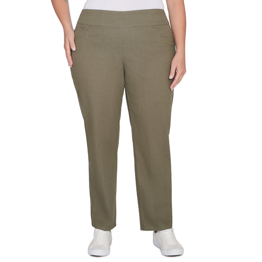 Plus Pant Colored Denim Olive - Ruby Rd