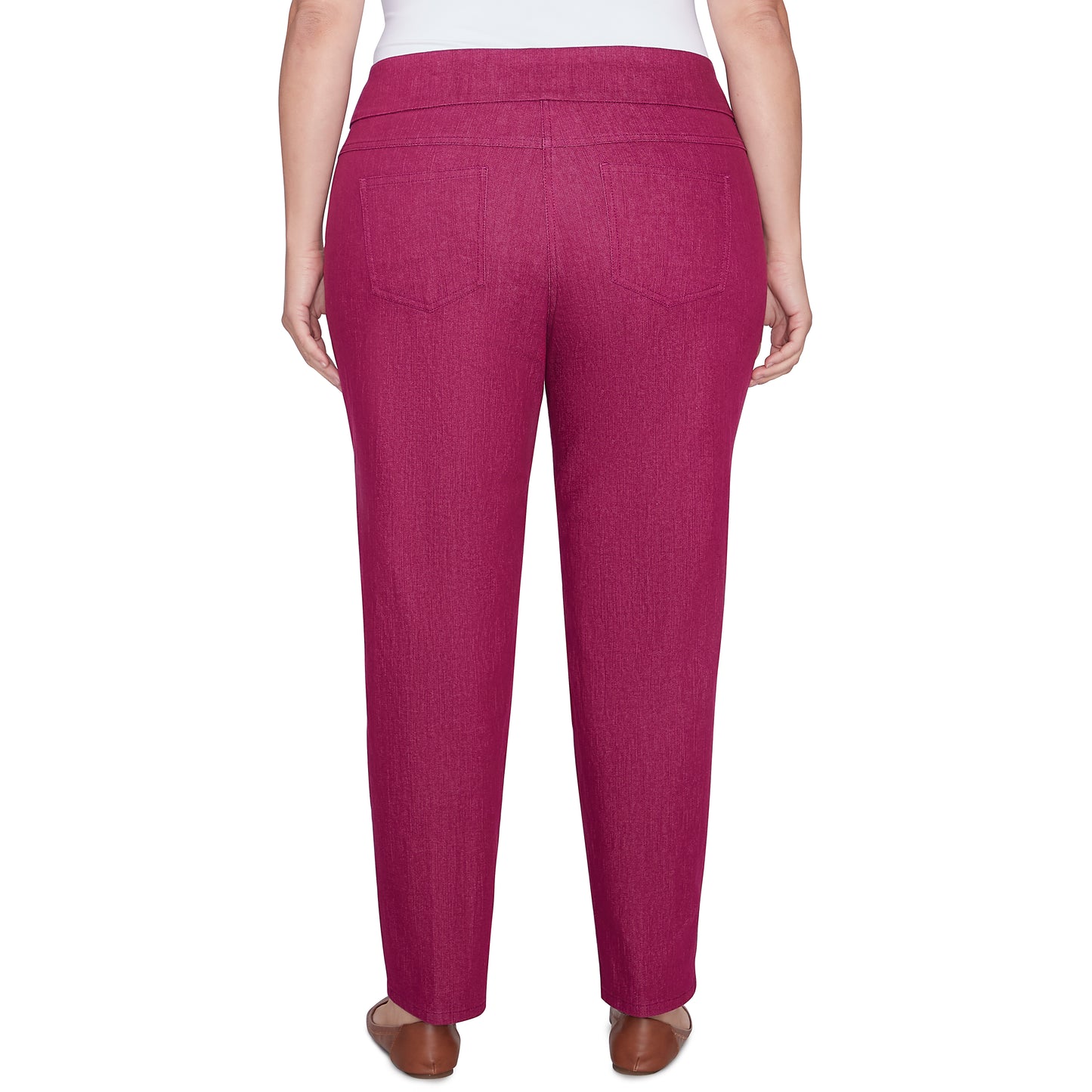 Plus Pant Colored Denim Bordeaux - Ruby Rd
