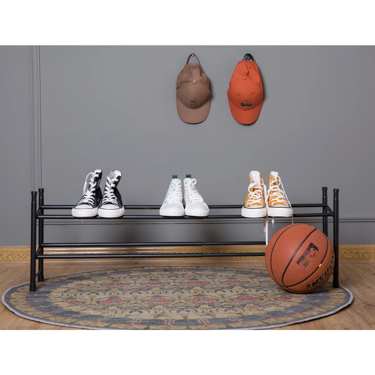 Matte Black - 2-Tier Expandable Shoe Rack