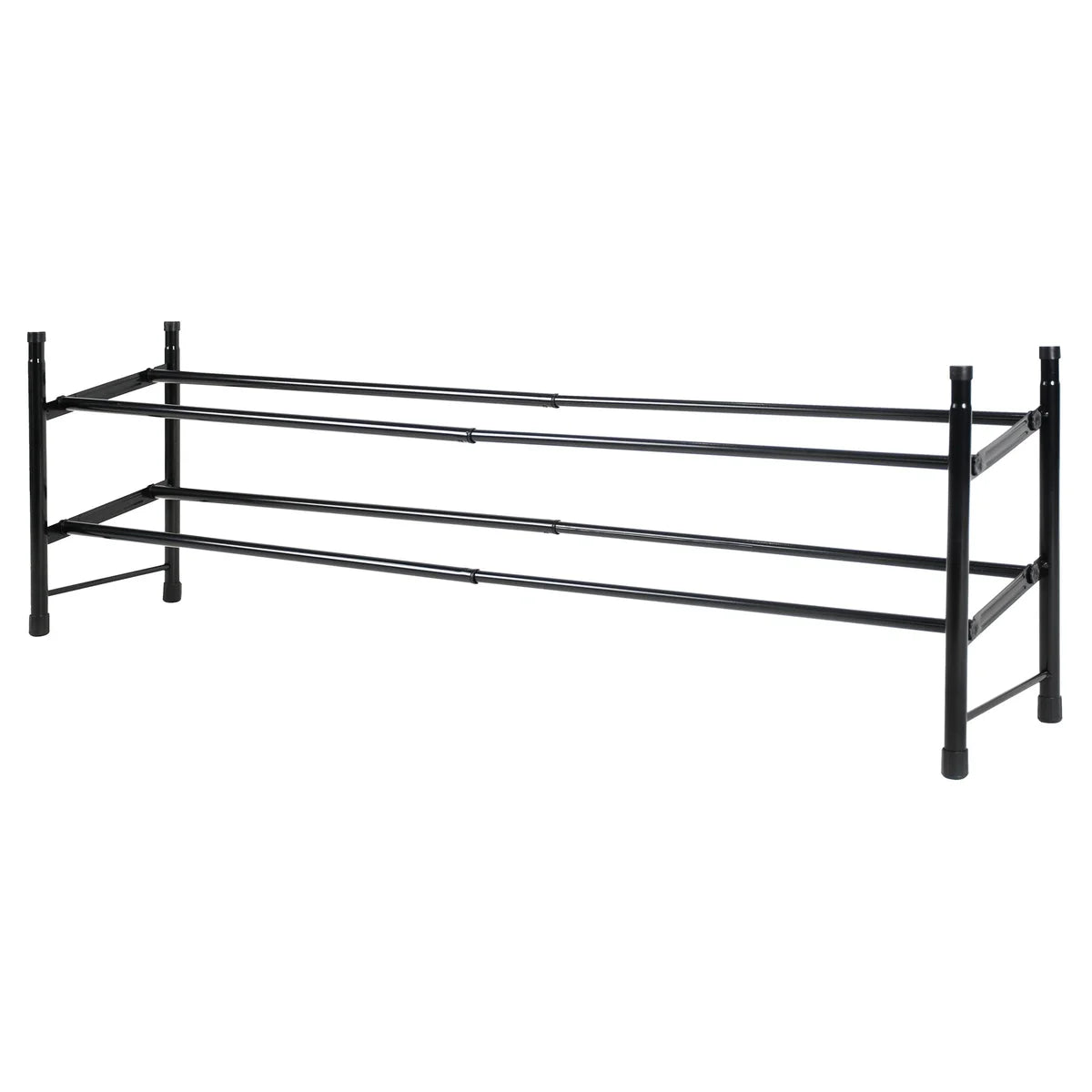Matte Black - 2-Tier Expandable Shoe Rack