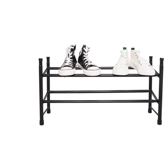 Matte Black - 2-Tier Expandable Shoe Rack