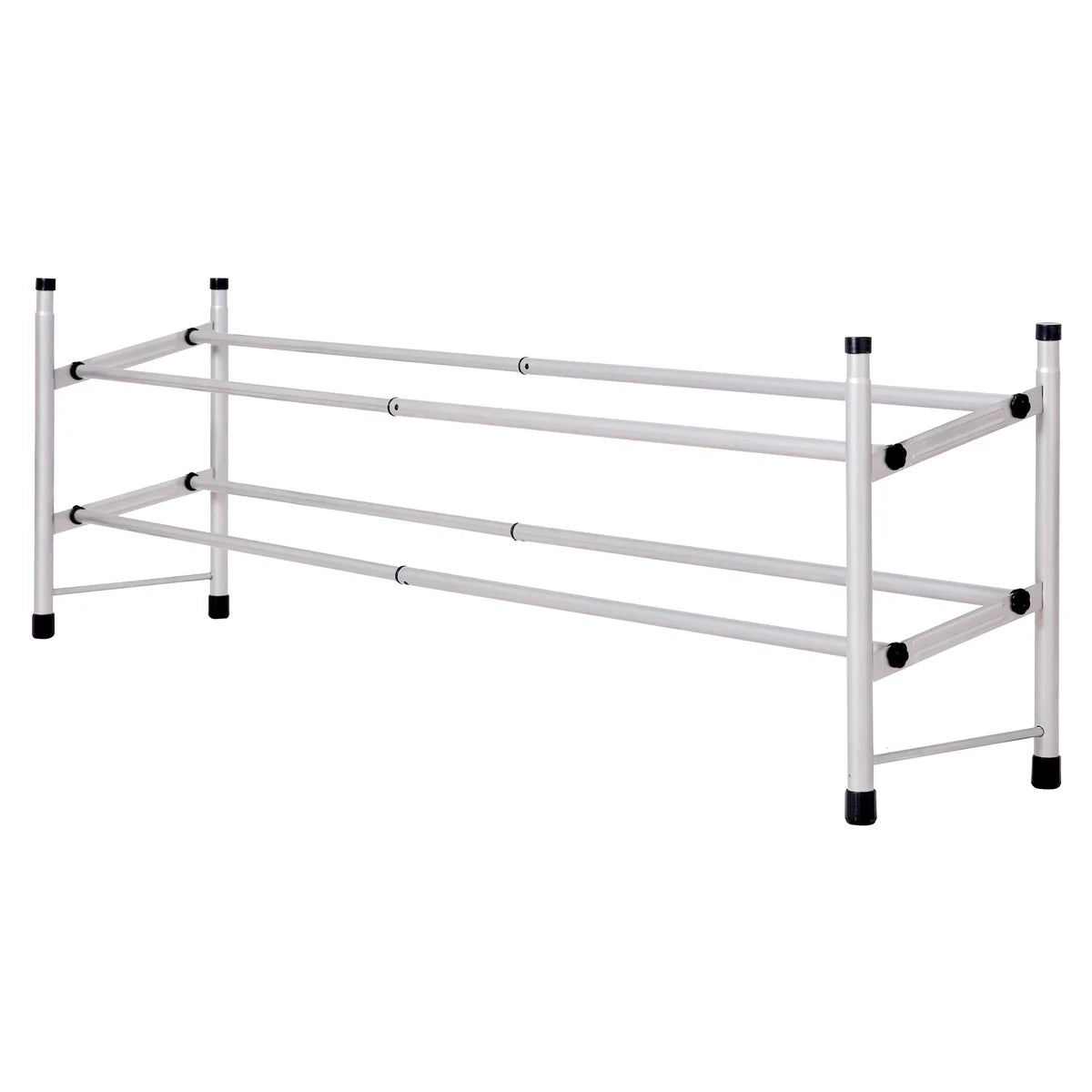 Silver - 2-Tier Expandable Shoe Rack