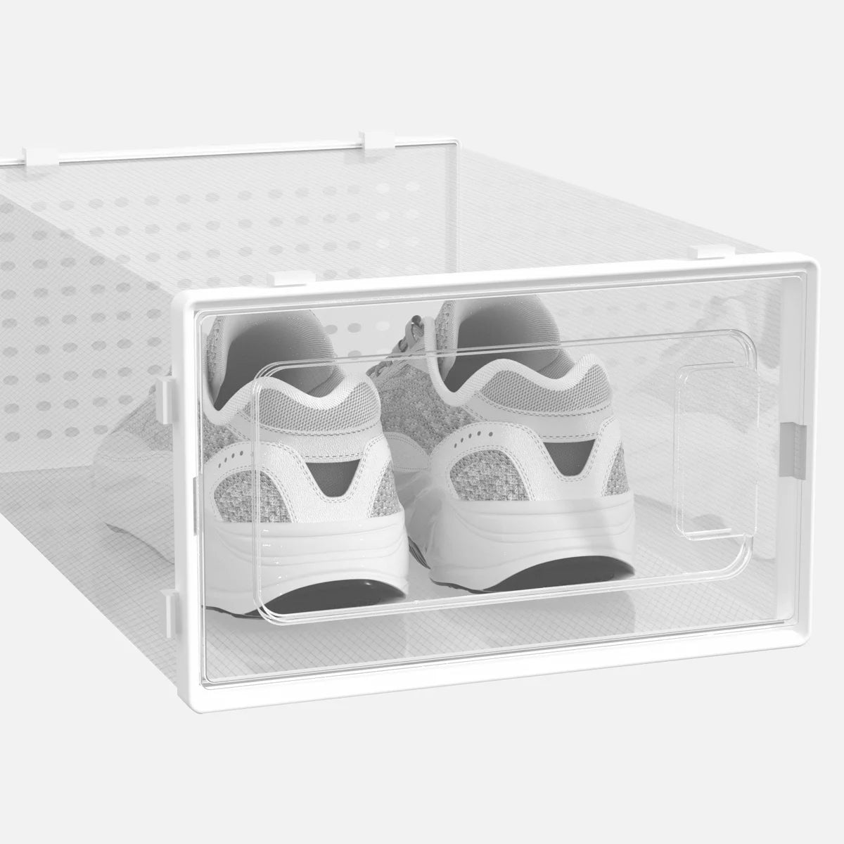 White - 12 Pack XL Stackable Shoe Organizer Boxes