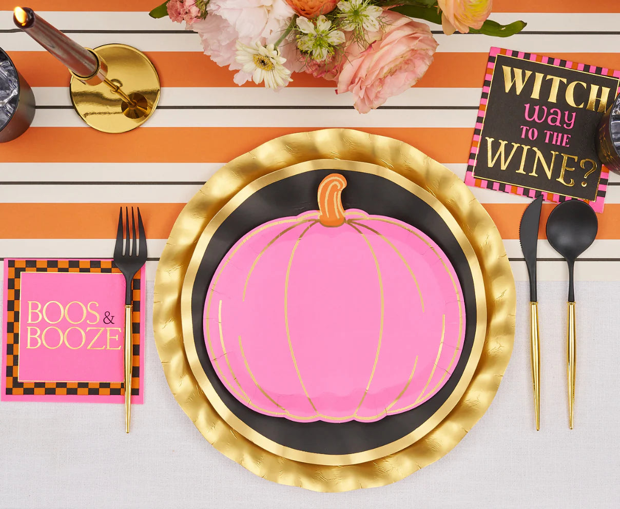 Boo Bold  Die Cut Salad Plate 9" - Assorted Pumpkins