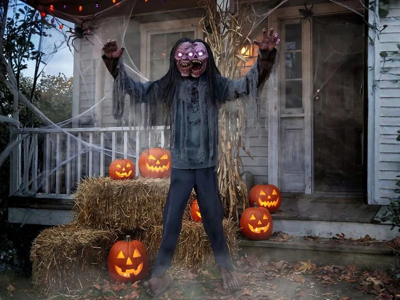 6 FT Animated Light-Up Jack & Jill Zombie Halloween Decoration