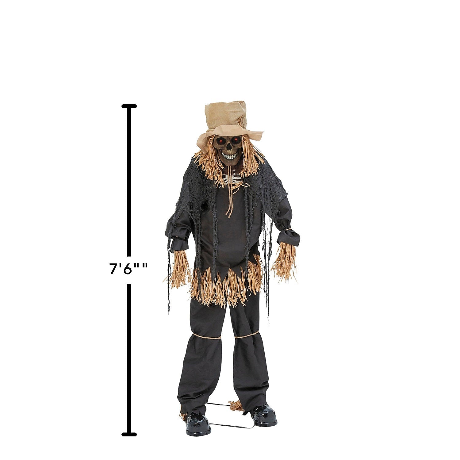 7 Ft. 6" Light-Up Lifting Skeleton Scarecrow