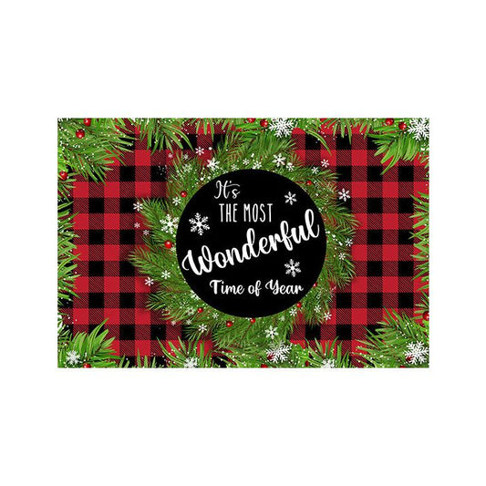 Winter Joy Door Mats Wonderful Plaid