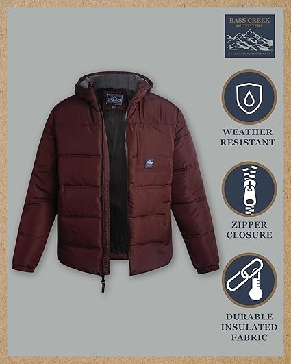Double Needle Quilted Puffer Oxblood