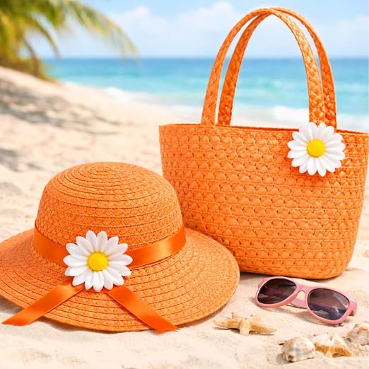 Tea Party Hat and Bag Set Orange