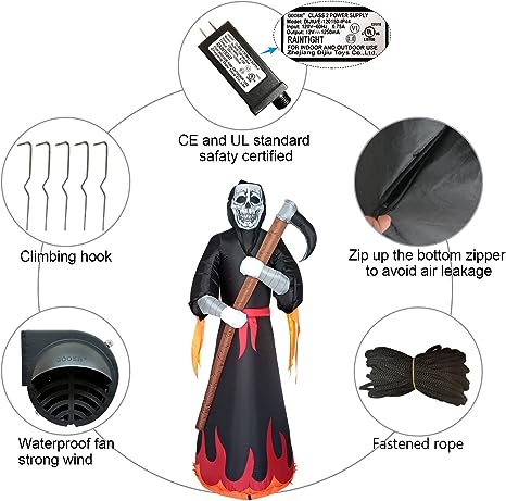 8FT Tall  Inflatable Grim Reaper