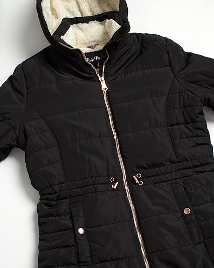 Bungge Cozy Puffer W/ Faux Fur Line  Black