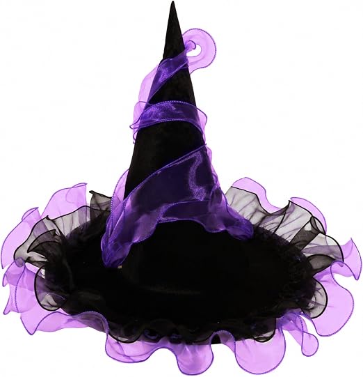 Witch Hat with Chiffon Trim Purple