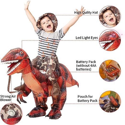 55" Tall Inflatable Dinosaur Costume for Kids