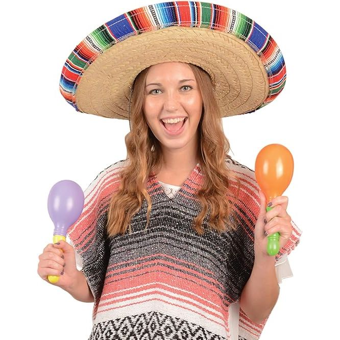 Sombrero with Serape Trim 20"