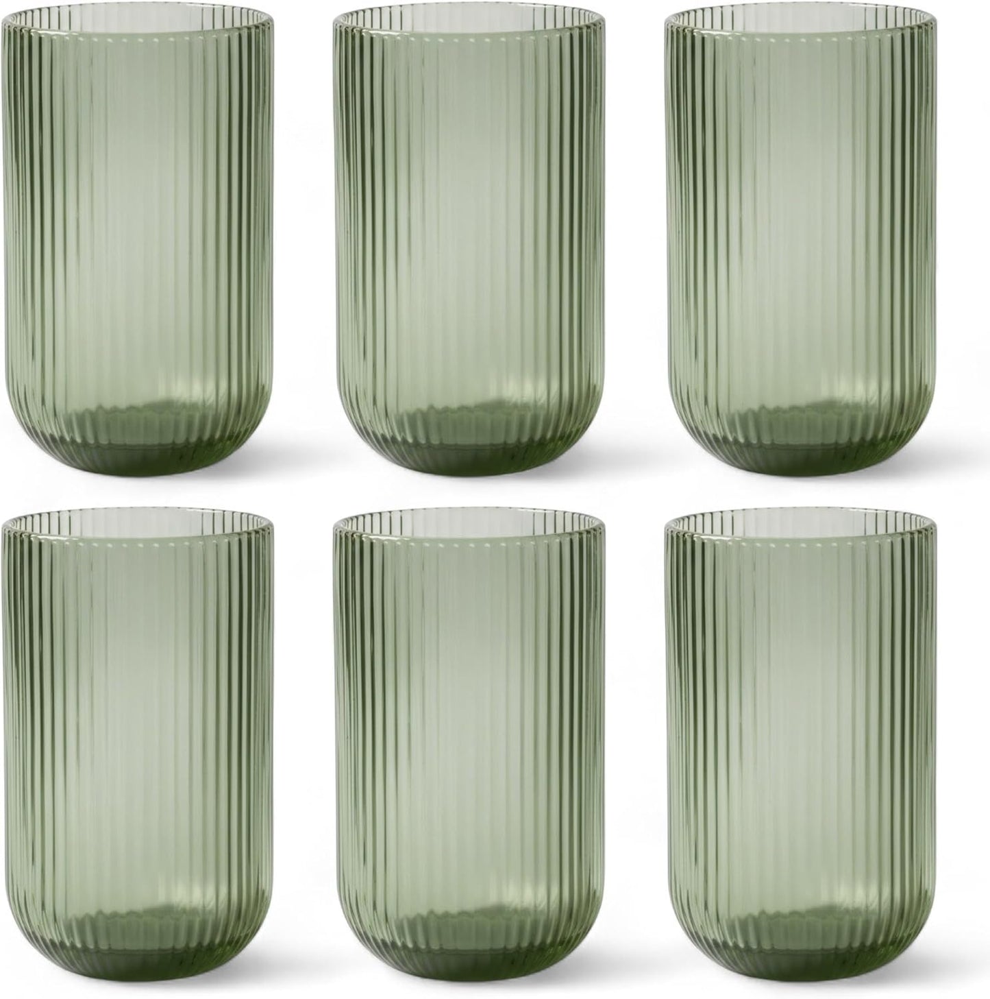 Glass 6pcs 410ml Green