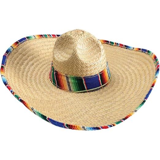Sombrero with Serape Trim 20"