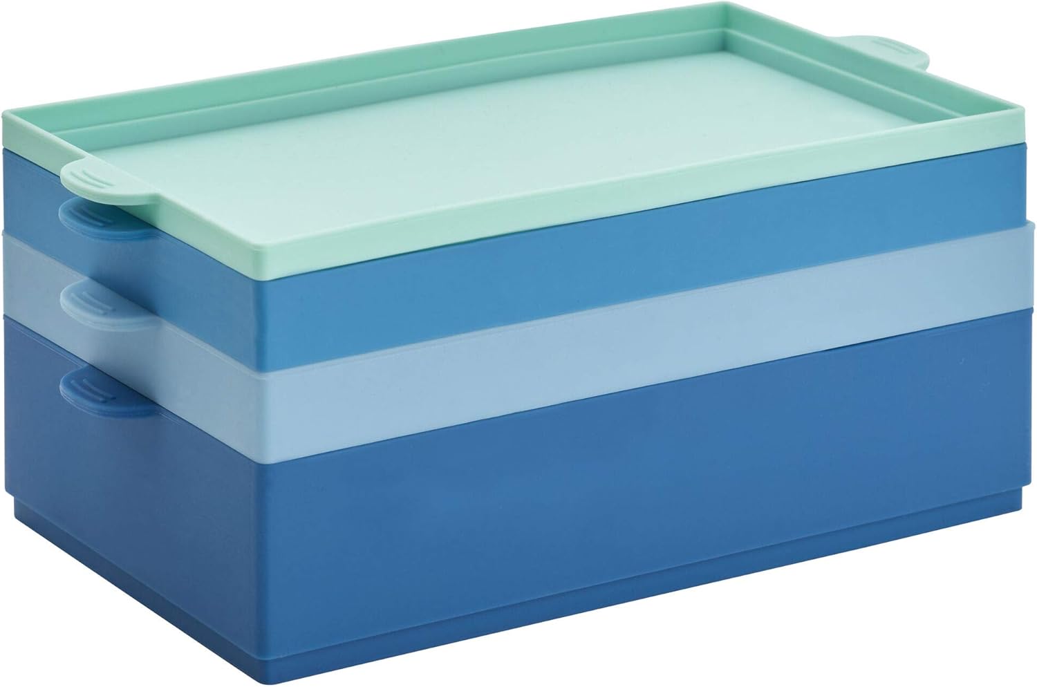 Pro Silicone Ice Cube Trays with Lid, 4-Piece, Blue
