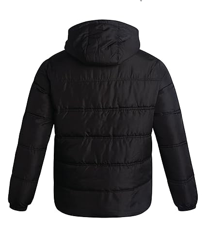 Double Needle Quilted Puffer Black