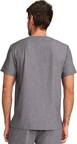 Top de cuello en V gris jaspeado
