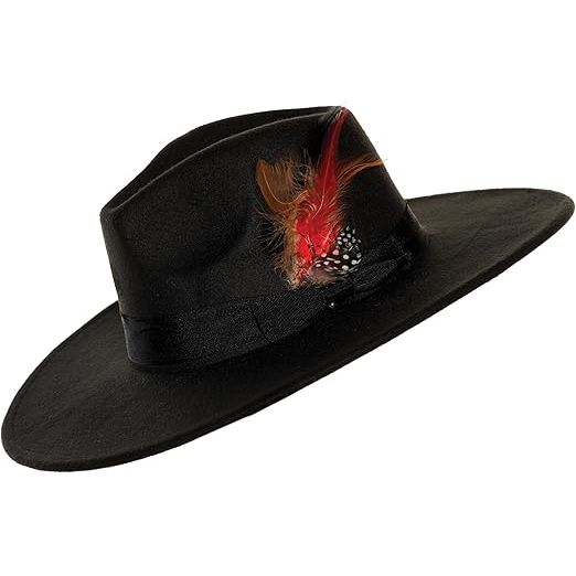 Wide Brim Fedora Black